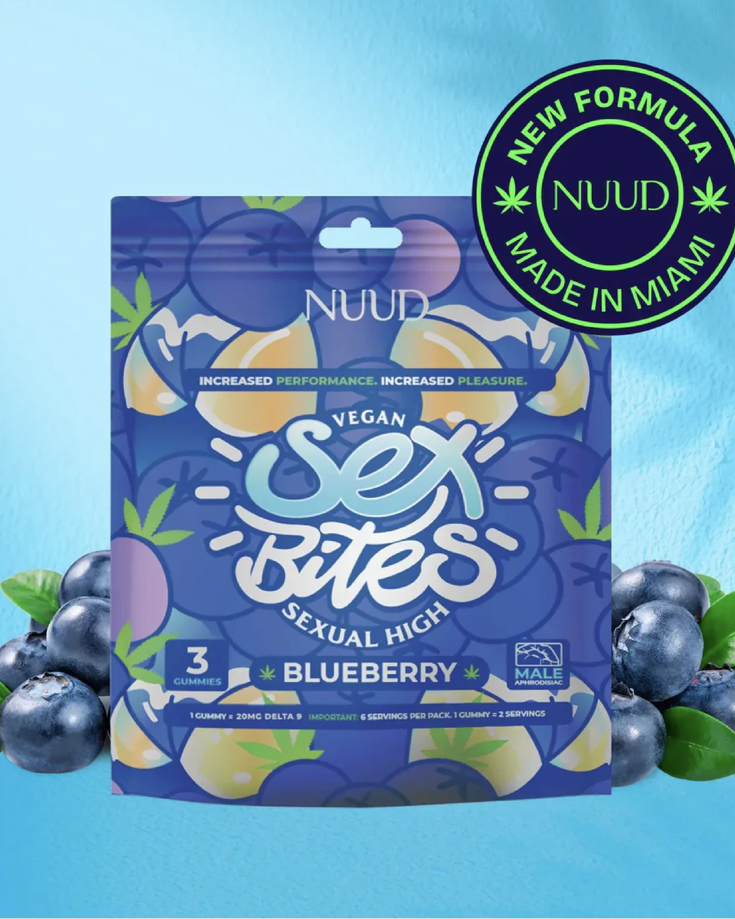 Gummies Δ9 THC | Sex Bites Male | Myrtille 🫐