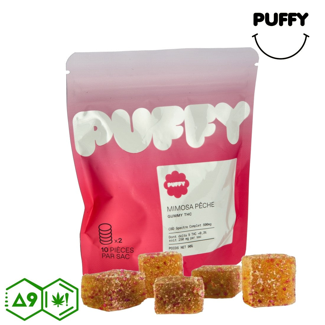 GUMMIES PUFFY YUMMY MIMOSA PECHE CBD 250MG - DELTA 9 250MG