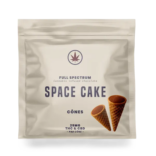 Cônes THC Space Cake – Chocolat au Lait | 10mg THC + 10mg CBD