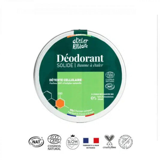 Déodorant solide detente cellulaire CBD - 50g - Atelier-populaire