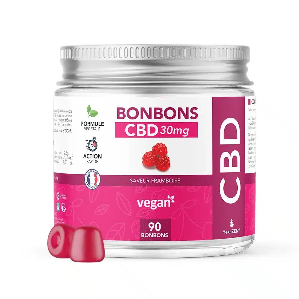 Bonbon CBD - Framboise 2700mg - Hexa3