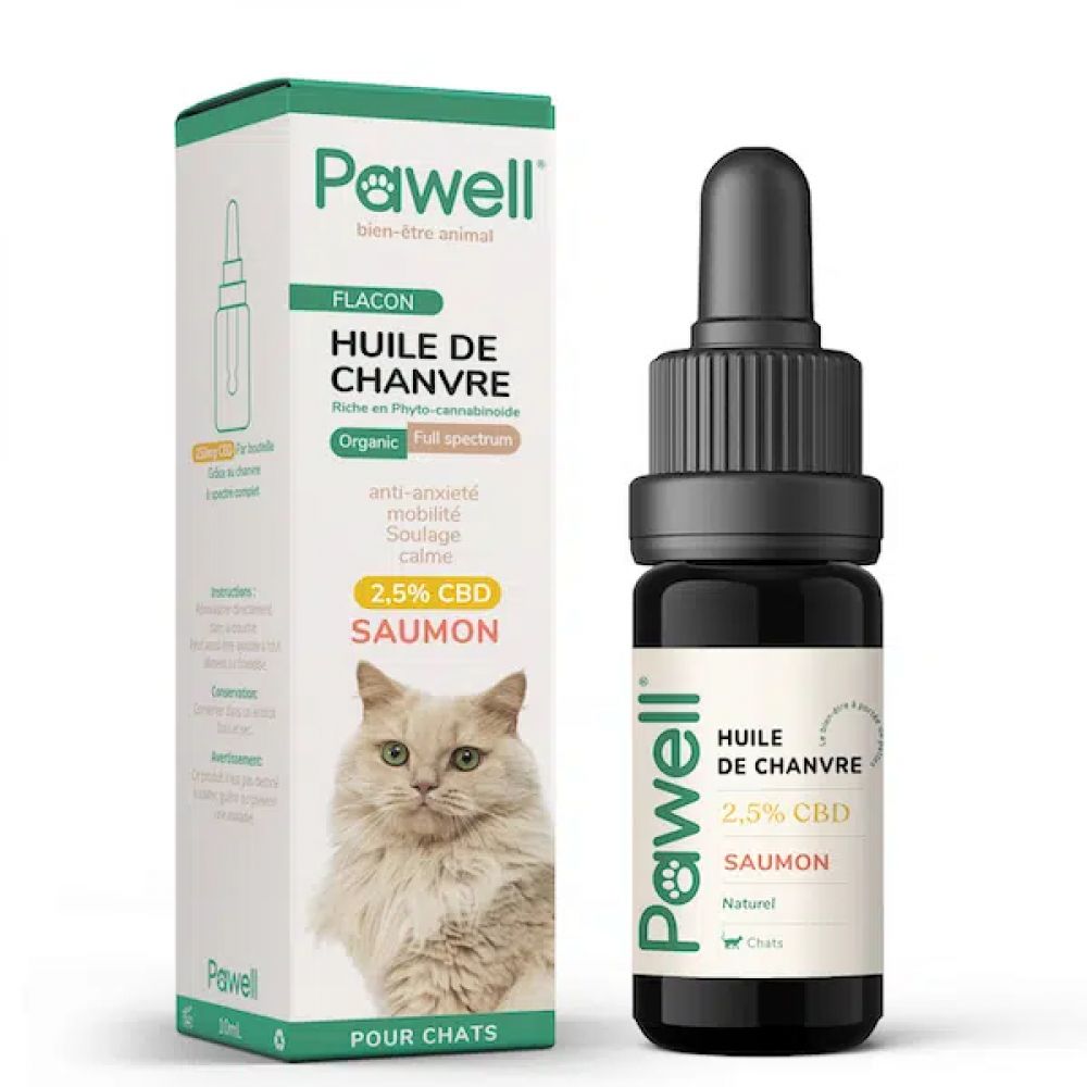 Huile CBD pour Chats – PAWELL – 10ml