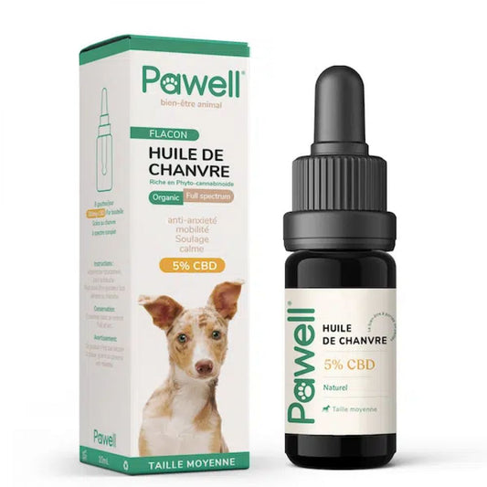 HuileCBD - Pour moyens chiens - Pawell - 10ml